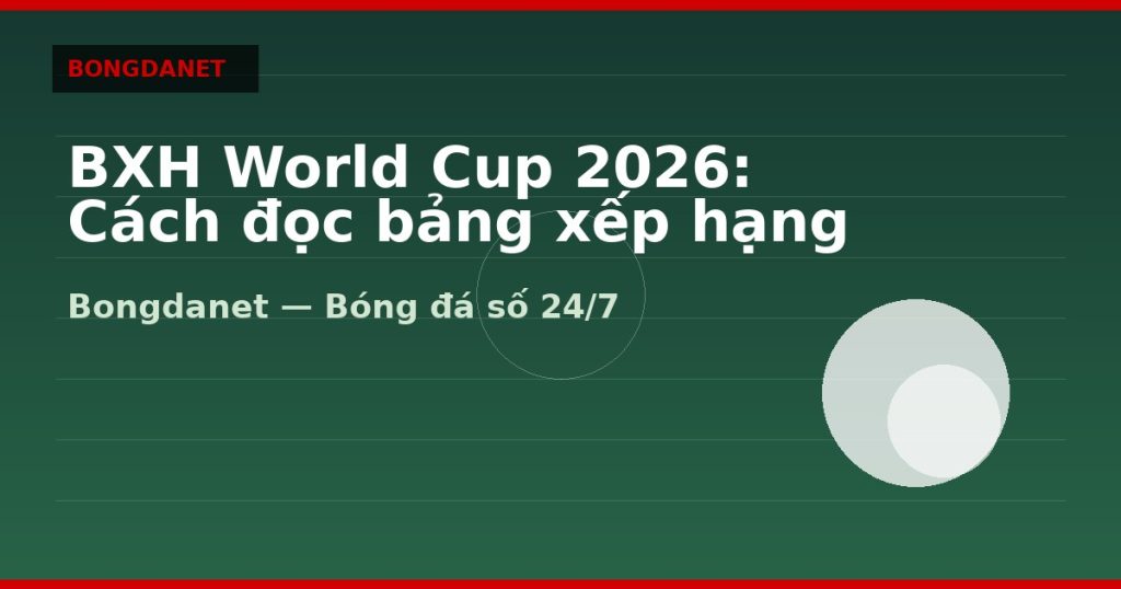 BXH World Cup 2026: Cách đọc bảng xếp hạng 12 bảng đấu — bxh world cup 2026 | Bongdanet