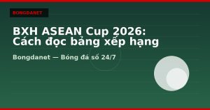 BXH ASEAN Cup 2026: Cách đọc bảng xếp hạng hai bảng